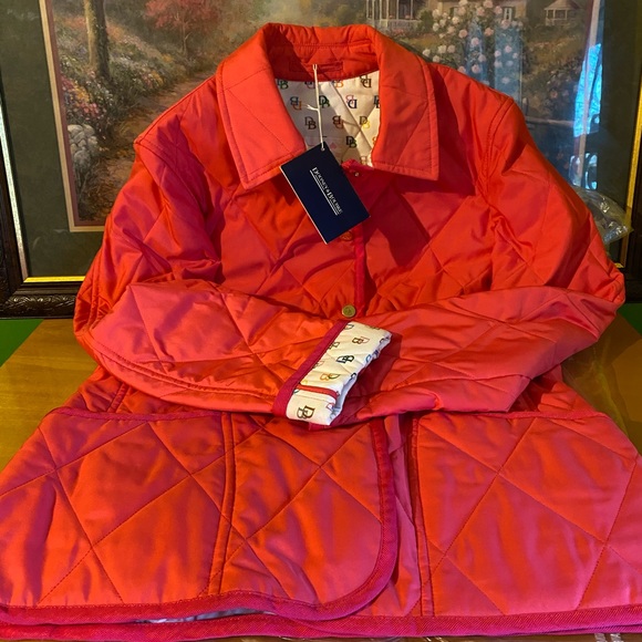 Rare Dooney & Bourke Quilted Coat RAINBOW MONOGRAM “IT” COLLECTION Y2K NWT PINK - Picture 3 of 13